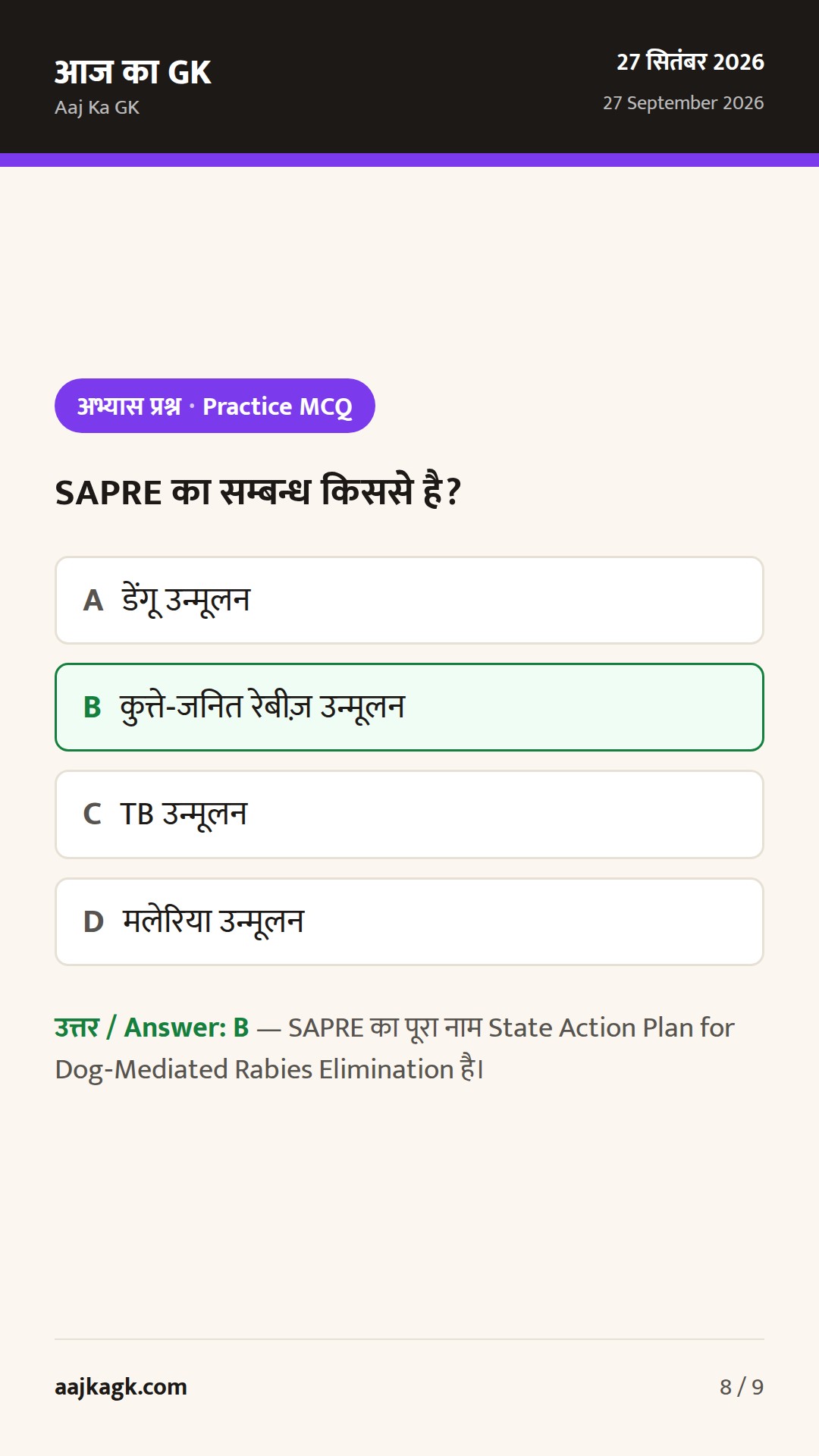 World Rabies Day पर NCDC–WHO कार्यशाला; ISRO ने NISAR S-बैंड डेटा हाइलाइट किया — 8