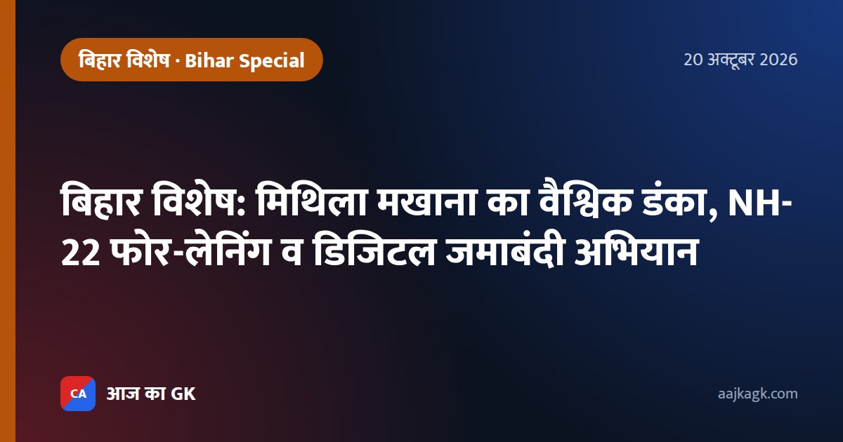 बिहार विशेष: मिथिला मखाना का वैश्विक डंका, NH-22 फोर-लेनिंग व डिजिटल जमाबंदी अभियान