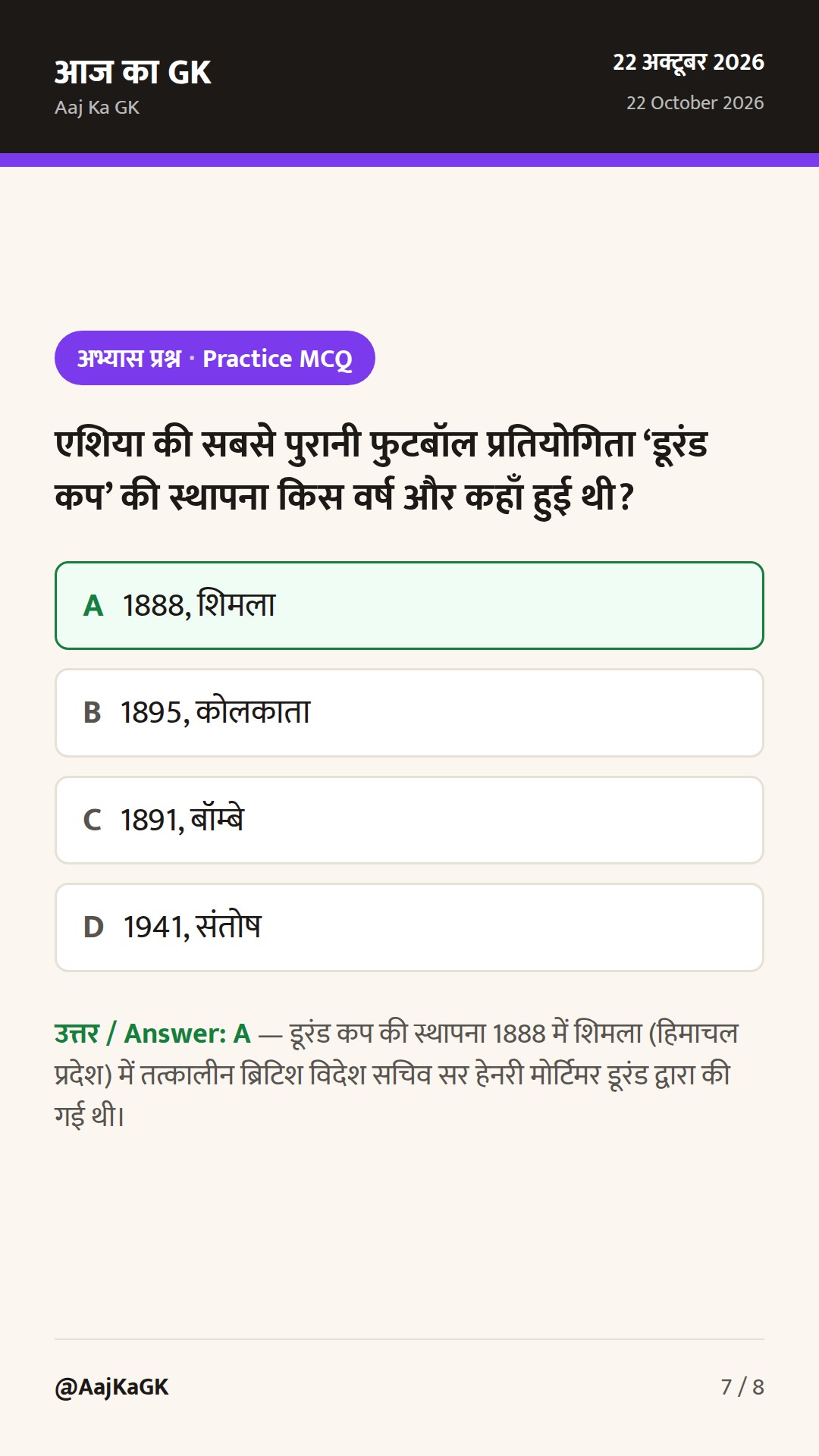 खेल — प्रमुख ट्रॉफी, कप और उनसे जुड़े खेल: प्रतियोगी परीक्षाओं हेतु संपूर्ण मार्गदर्शिका — 7